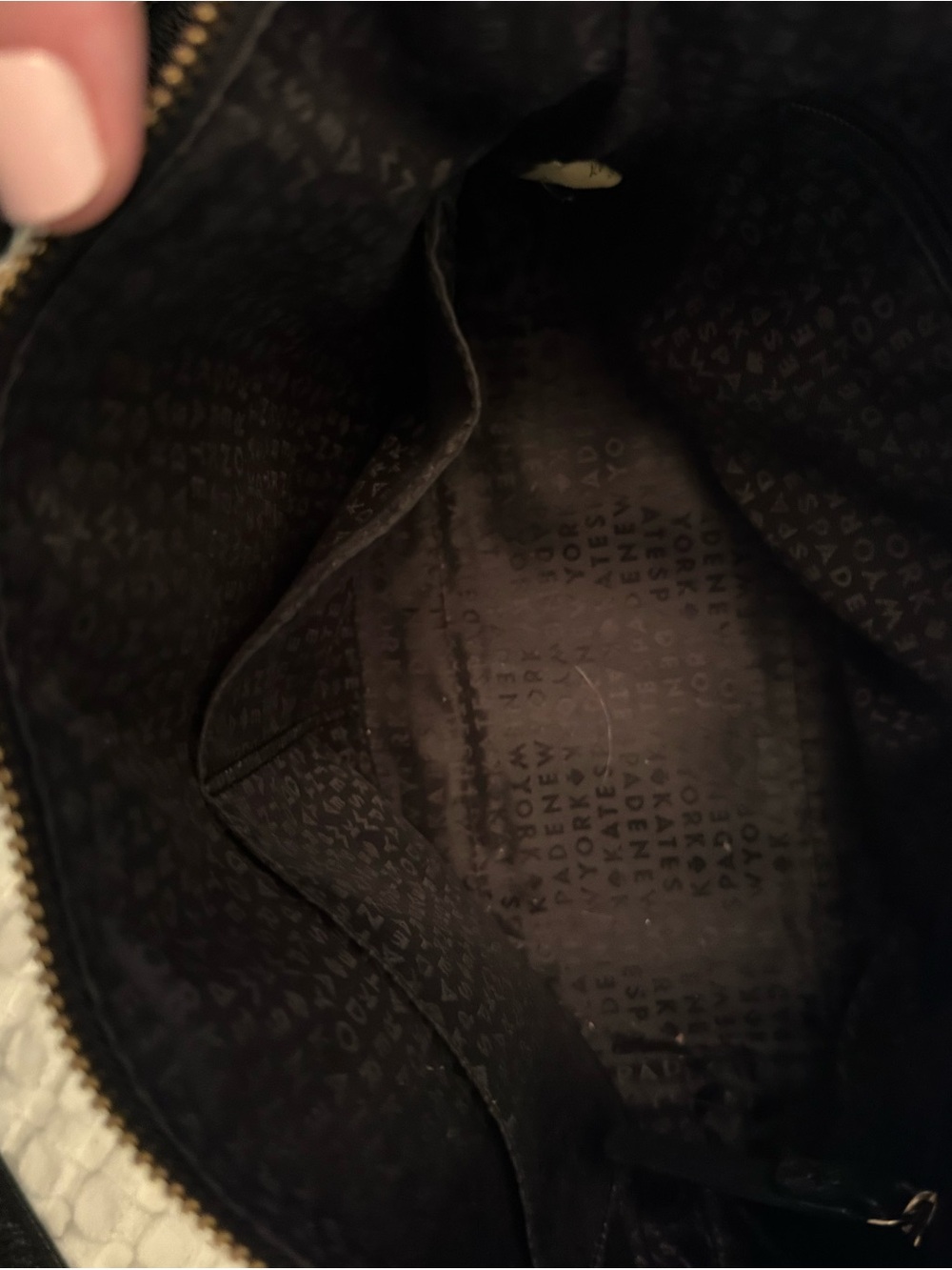 kate spade Black Pebbled Leather Shoulder Bag with Detachable Strap - Picture 8 of 8